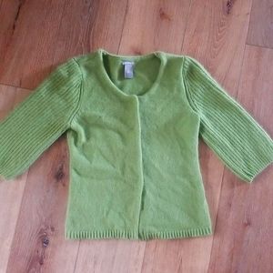Ann Taylor Green Angora Blend Cardigan